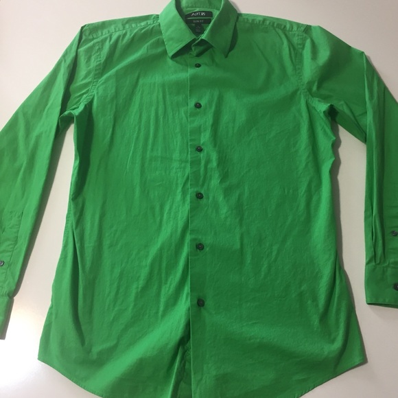 Apt. 9 Other - 🎈4 for $20 Bright Green Slim Fit Shirt 16 34/35
